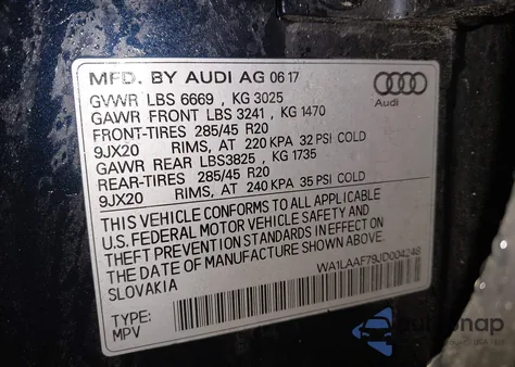 2018 Audi Q7 3.0T Premium из США, поврежденный, VIN WA1LAAF79JD004248